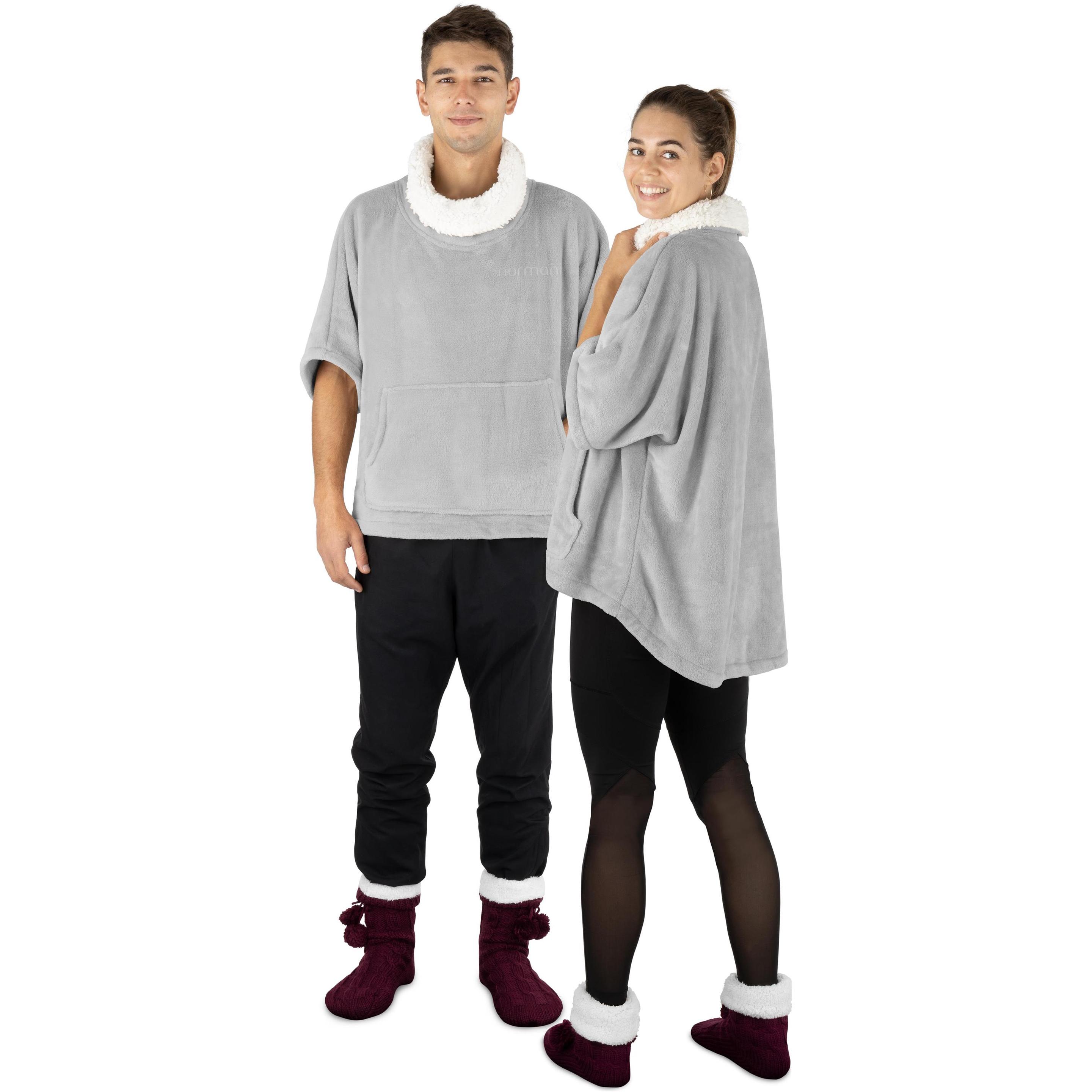 Thumbnail - Normani, Herren, Pullover, Weicher Oversize Kuschelpullover, Grau, (One Size)