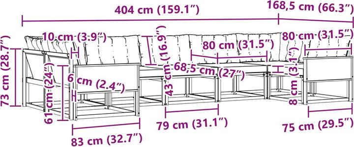 Produktbild vidaXL Outdoor-Sofa
