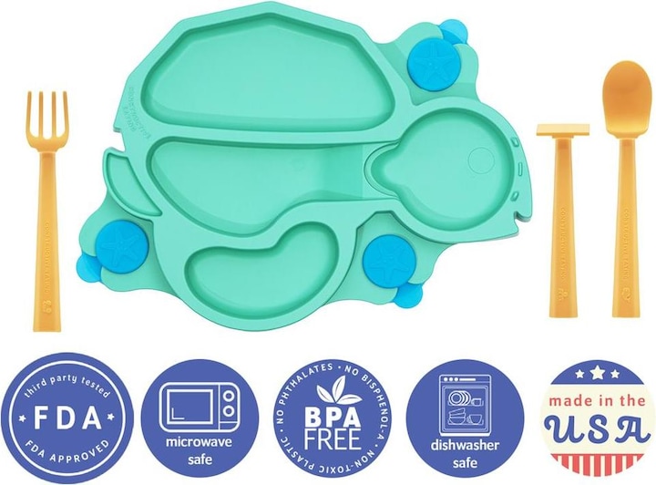 Image du produit Constructive Eating Assiette tortue, vert