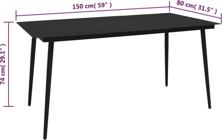 Produktbild vidaXL Garten Essgruppe (80 x 150 x 74 cm)