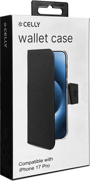 Produktbild Celly Wally Buchhülle Schwarz für Apple iPhone (Apple iPhone 17 Pro)