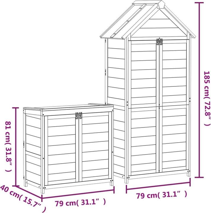 Image du produit vidaXL Geräteschuppen Set