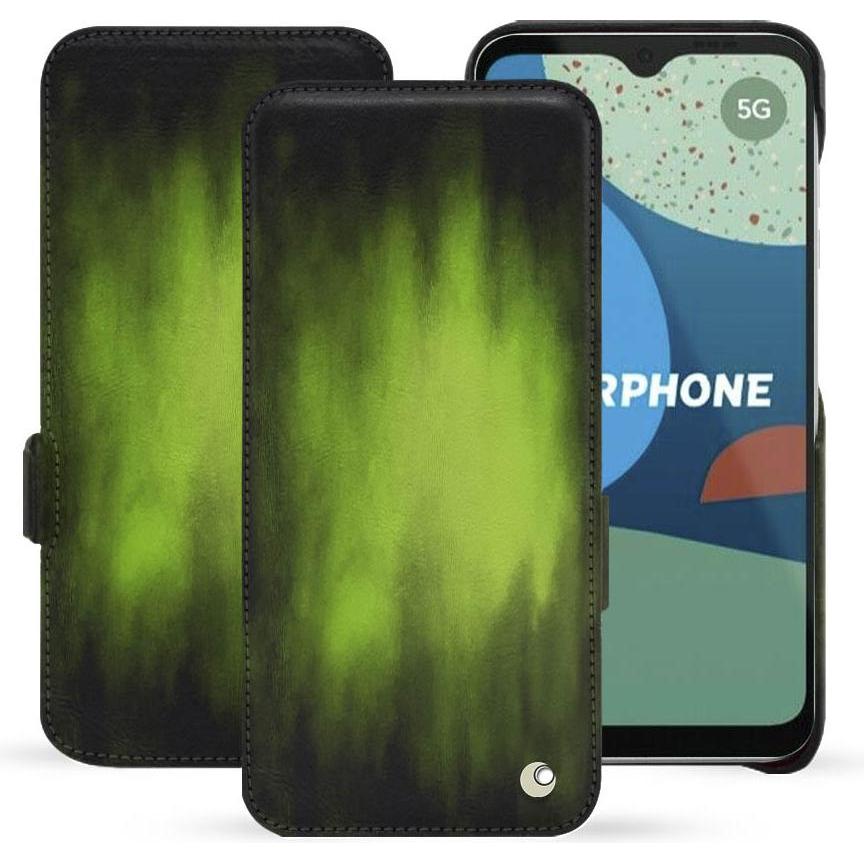 Noreve Lederschutzhülle horizontal (Fairphone 4), Smartphone Hülle, Grün