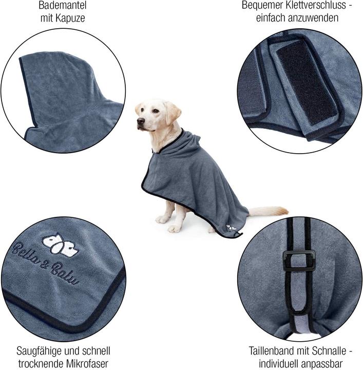Image du produit Bella & Balu Peignoir de bain pour chiens en microfibre (Manteau pour chien)