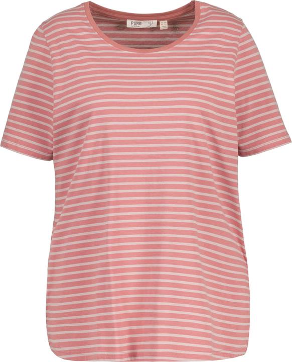 Immagine prodotto Ulla Popken Maglia del pigiama in cotone biologico a righe con scollo a girocollo e mezze maniche (42, 44)