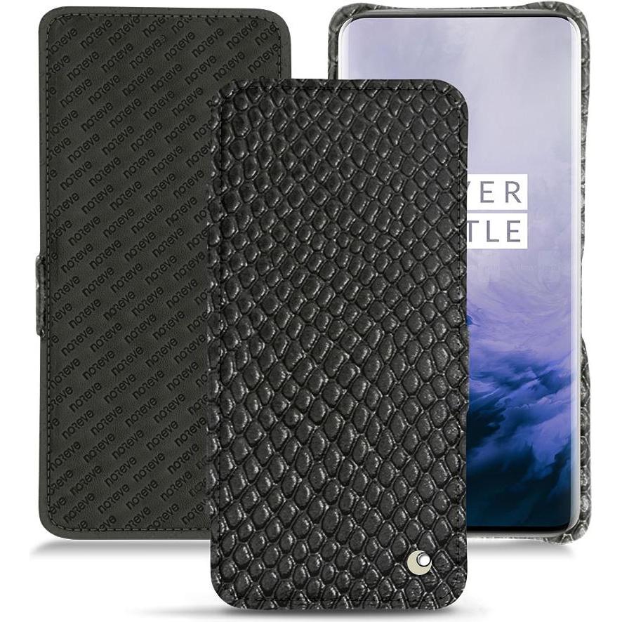 Noreve Lederschutzhülle horizontal (OnePlus 7T Pro), Smartphone Hülle, Schwarz