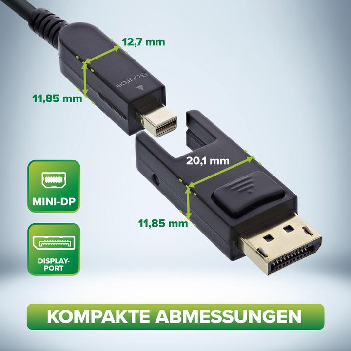 Produktbild InLine DisplayPort 1.4 AOC Kabel, 8K4K, DisplayPort Stecker abnehmbar, 10m (10 m)