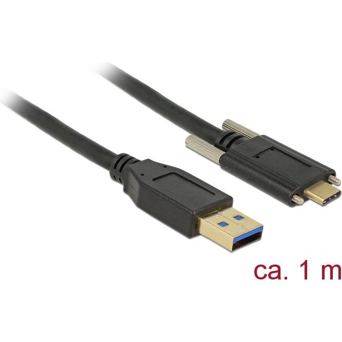 Delock USB A — USB Typ C (1 m, USB 3.2 Gen 2), USB Kabel