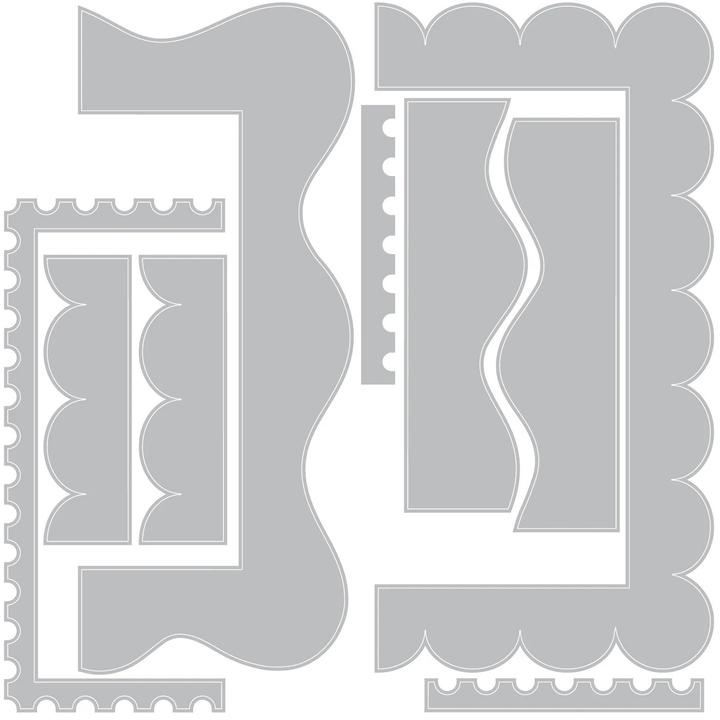 Produktbild Sizzix Thinlits Die Set 9PK - Fun Borders by Letters by Shells