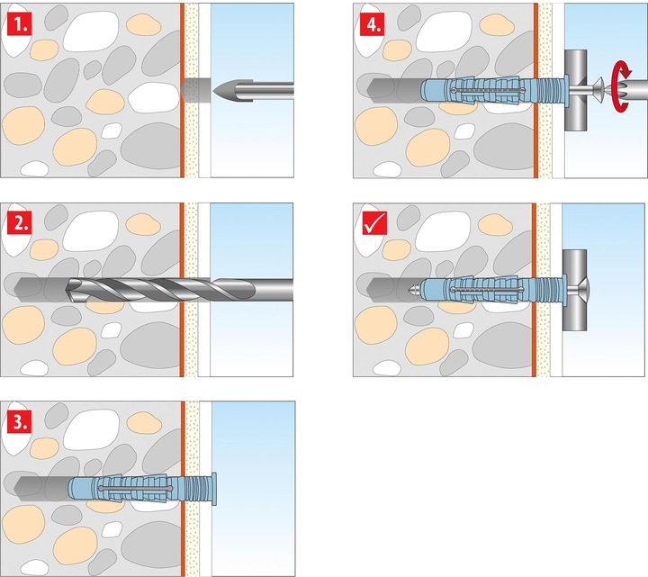 Produktbild Tox Allzweckdübel Aqua Stop Pro 62tlg. 6x38/8x50 mm + Schraube + Bohrer in Runddose (62 Stk.)