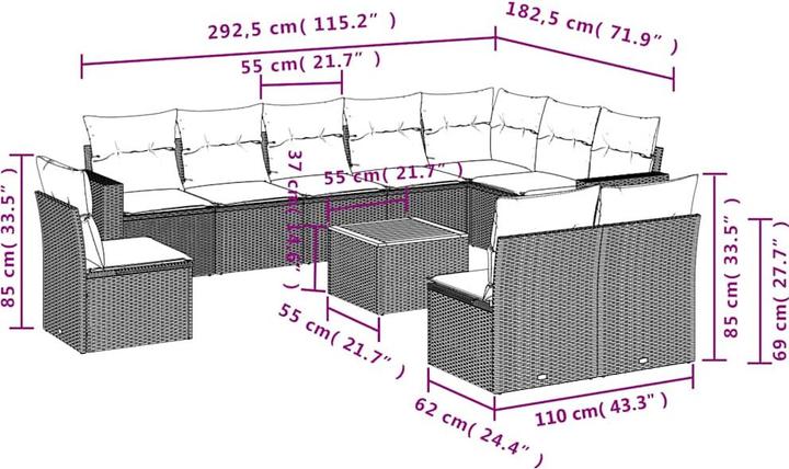 Produktbild vidaXL Garten Sofagarnitur