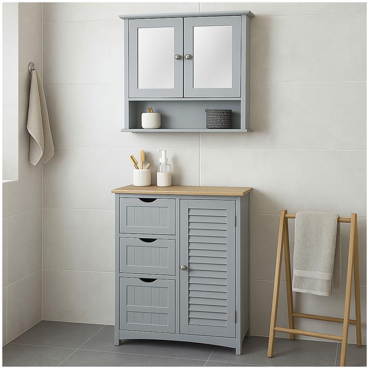 Produktbild HTI-Living Badezimmerschrank Sarah Landhausstil mit Tür und Schubkästen