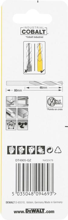 Actual product image DeWalt Metal drill (4.5 millimetres)