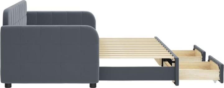 Produktbild vidaXL Tagesbett Ausziehbar mit Schubladen 80 x 200 cm Samt (Bettsofa)