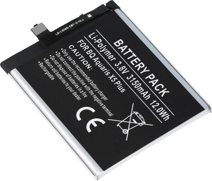 Actual product image AccuCell Battery BQ Aquaris X5 Plus, 3200