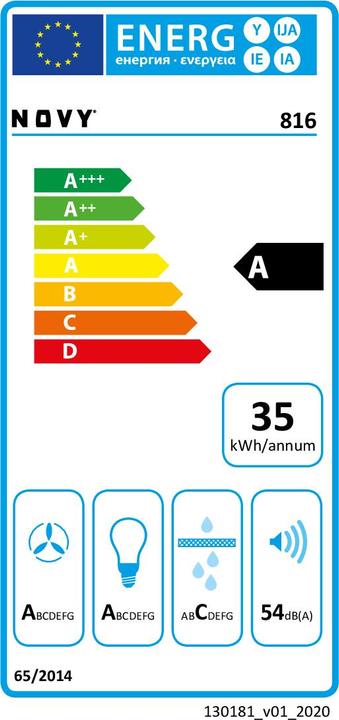 Etichetta energetica NOVY Mini Pure'line (Sottostruttura cappuccio)