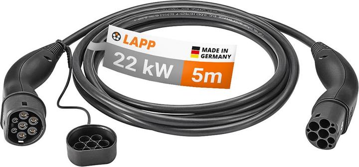Produktbild Lapp Mobility EV-TYP2 Ladekabel glatt 3-phasig (Typ 2, 22 kW, 32 A, 5 m)