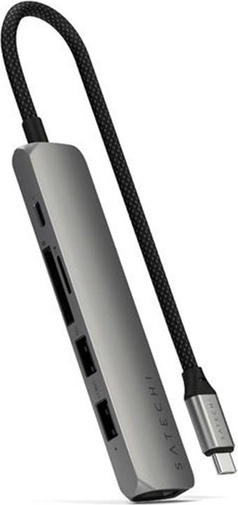 Actual product image Satechi Slim 7 Multiport Hub Space Grey (USB-C, 7 ports)