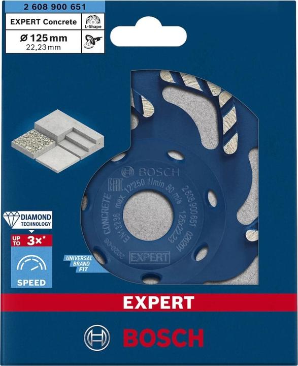 Immagine prodotto Bosch Professional Zubehör Mola a tazza diamantata EXPERT Concrete, 125 x 22,23 x 4,5 mm