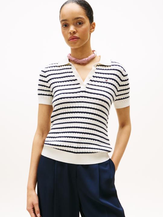 Produktbild Tommy Hilfiger Kabelpullover mit Knopfleiste (XS)