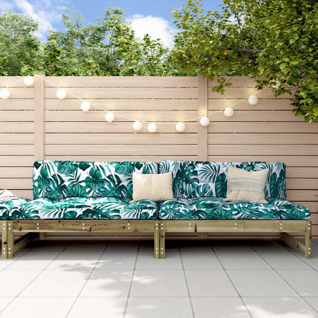 VidaXL, Gartenlounge, Garten-Mittelsofas 2 Stk. 120x80 cm Kiefernholz