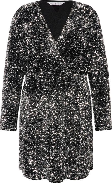 Actual product image Studio Untold Sequined Wrap Look Long Sleeve V-Neck Dress (46, 48)