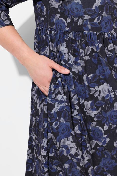 Image du produit Ulla Popken Jerseykleid, A-Linie, Blumenmuster (54)