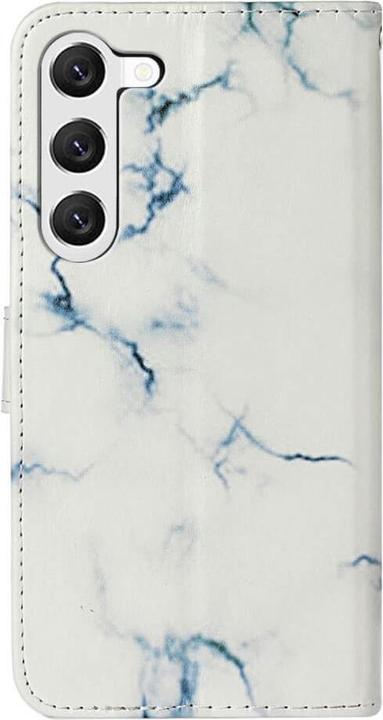 Produktbild Cover-Discount Leder Etui Hülle Marble weiss (Samsung Galaxy S24+)