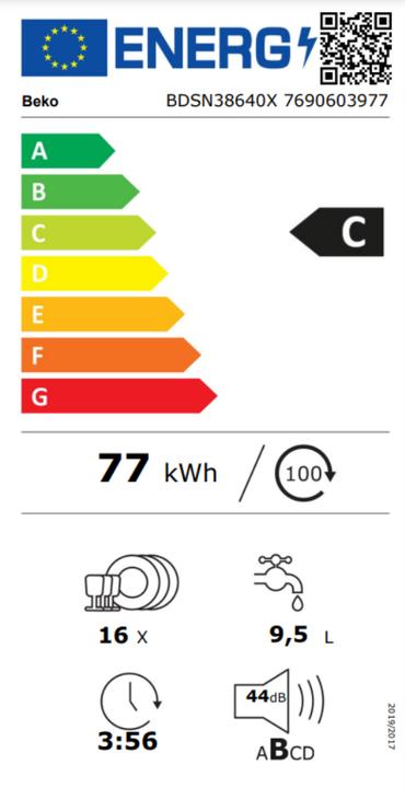 Label énergétique Beko BDSN38640X