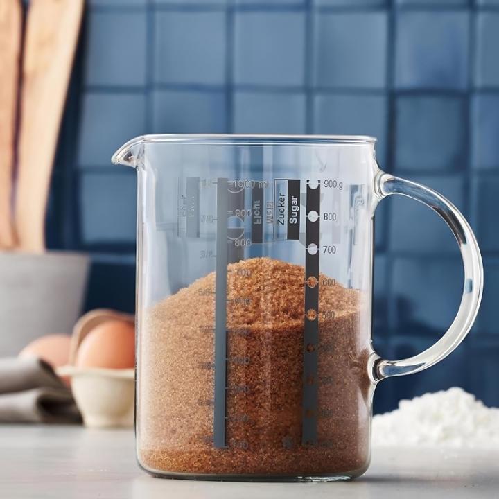 Produktbild WMF Messbecher 1,0l Skalierung 4 Masseinheiten Gourmet hitzebeständiges Glas (1000 ml)