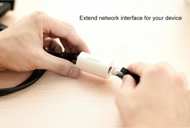 Actual product image Ugreen Ethernet anti-thunder RJ45 lightning protection coupling (UTP, CAT5e, 0.05 m)