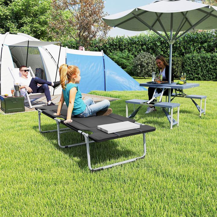 Actual product image Outsunny Camping bed with non-slip feet