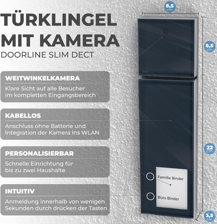 Actual product image Doorline Video-Türklingel mit Kamera und App-Steuerung (App, Cable, Wi-Fi)