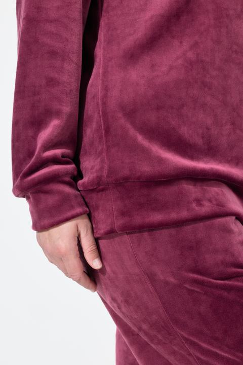 Immagine prodotto Ulla Popken Pullover da casa in Nicki con ricami, scollo a girocollo e maniche lunghe (54)