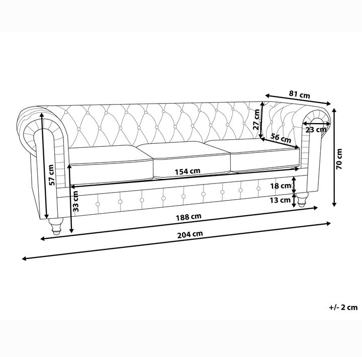 Actual product image Beliani Chesterfield (3-seater)
