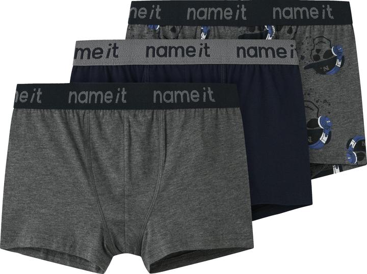 Produktbild Name it Nkmboxer 3p Dark Grey Mel Skull Noos (134, 140, 3er Pack)