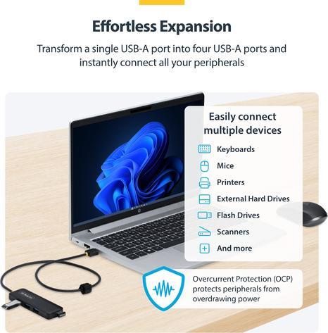 Actual product image StarTech 4-Port USB-A Hub 5gbps Powered Nms Ns Perp (USB-C, 4 ports)