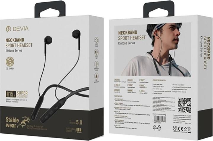 Actual product image Devia Bluetooth earphones Kintone Neck black (8 h, Wireless)