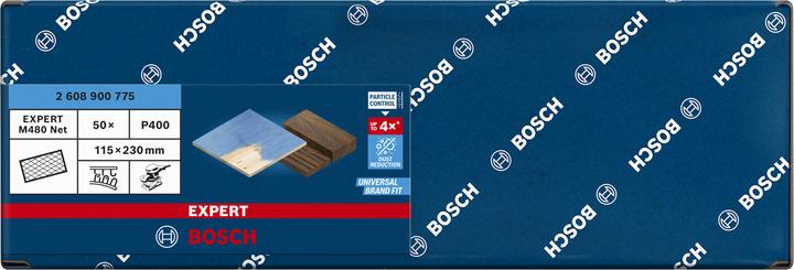 Image du produit Bosch Professional Zubehör Expert M480 Filet de ponçage pour ponceuses vibrantes, 115x 230 mm, G 400, 50 pces. (400)