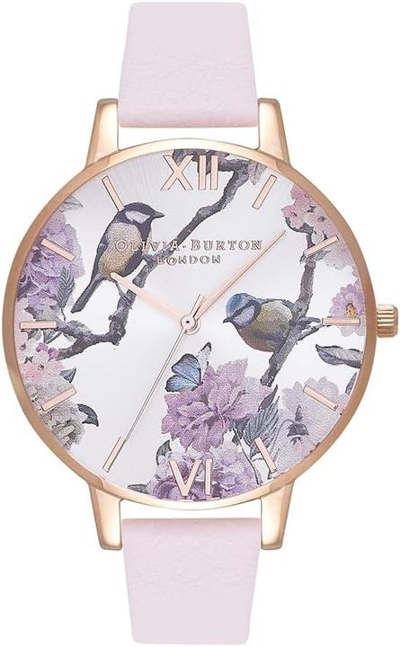 Olivia Burton Pretty Blossom Ladies Analog Quartz Watch with Leather Strap pink strappy (Analogue wristwatch, 30 mm)