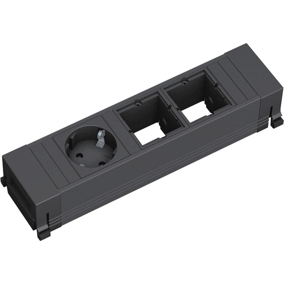 Bachmann, Steckdosenleiste, Steckdoseneinheit 3-fach schwarz 916.063 (1 x, CEE 7/5, CEE 7/3, 0.20 m)