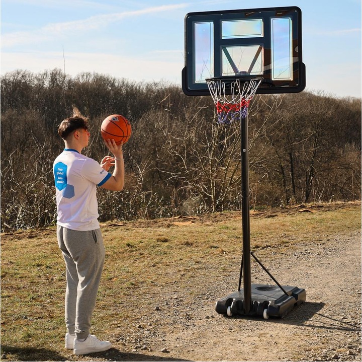 Produktbild Dönges Basketballkorb, höhenverstellbar 2,3m - 3,05m, mit Ball und Luftpumpe
