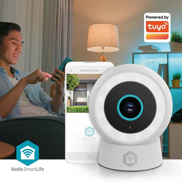 Produktbild Nedis SmartLife Aussenkamera | Wi-Fi | Spotlight | 3MP Full HD 1296p | IP65 | Cloud Storage (optional (1296p, 2304 x 1296 Pixels)
