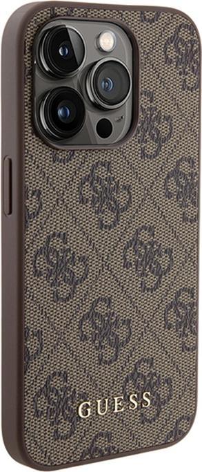 Produktbild Guess GUHCP15LG4GFBR iPhone 15 Pro 6.1" brązowy/brown hard case 4G Metal Gold Logo (Apple iPhone 15 Pro)