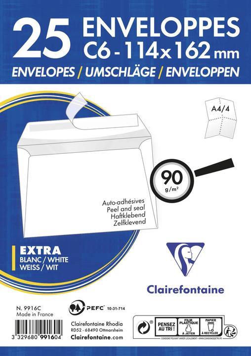 Immagine prodotto Clairefontaine Briefumschläge (114 x 162 mm, 25 x)