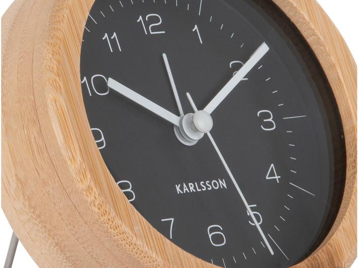 Produktbild Karlsson Klassischer Wecker Neat Round Bambus / Schwarz