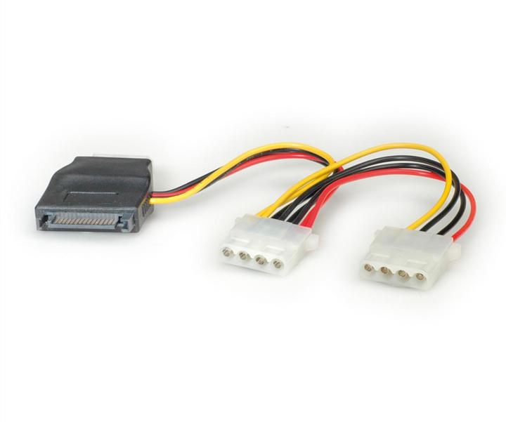 Actual product image Roline Y-adapter cable SATA / 3x 4 pin HDD (20 cm)