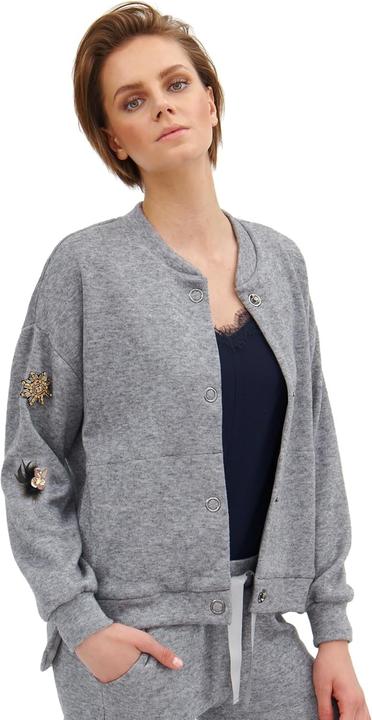Actual product image Larime Bomber Jacket with Suede Trim and Wool (42)
