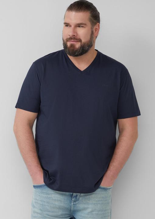 Produktbild S.Oliver T-Shirt Jersey-T-Shirt mit V-Ausschnitt und Logo (XXL)