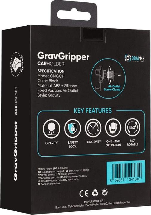 Actual product image - OBAL:ME GravGripper Car Holder Black